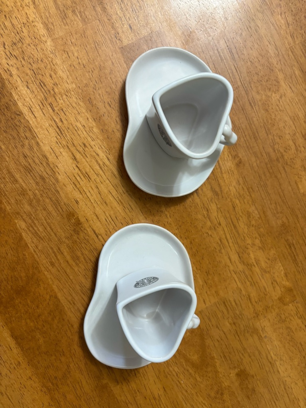 Starbucks White Mini Ceramic Espresso Cup & Saucer Set (Two) - Picture 3 of 4